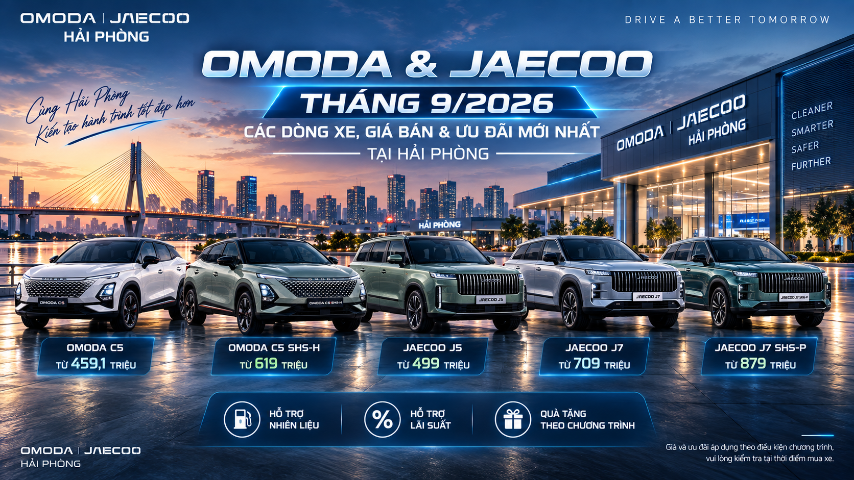 OMODA & JAECOO tháng 9/2026: Các dòng xe, giá bán và ưu đãi mới nhất tại Hải Phòng