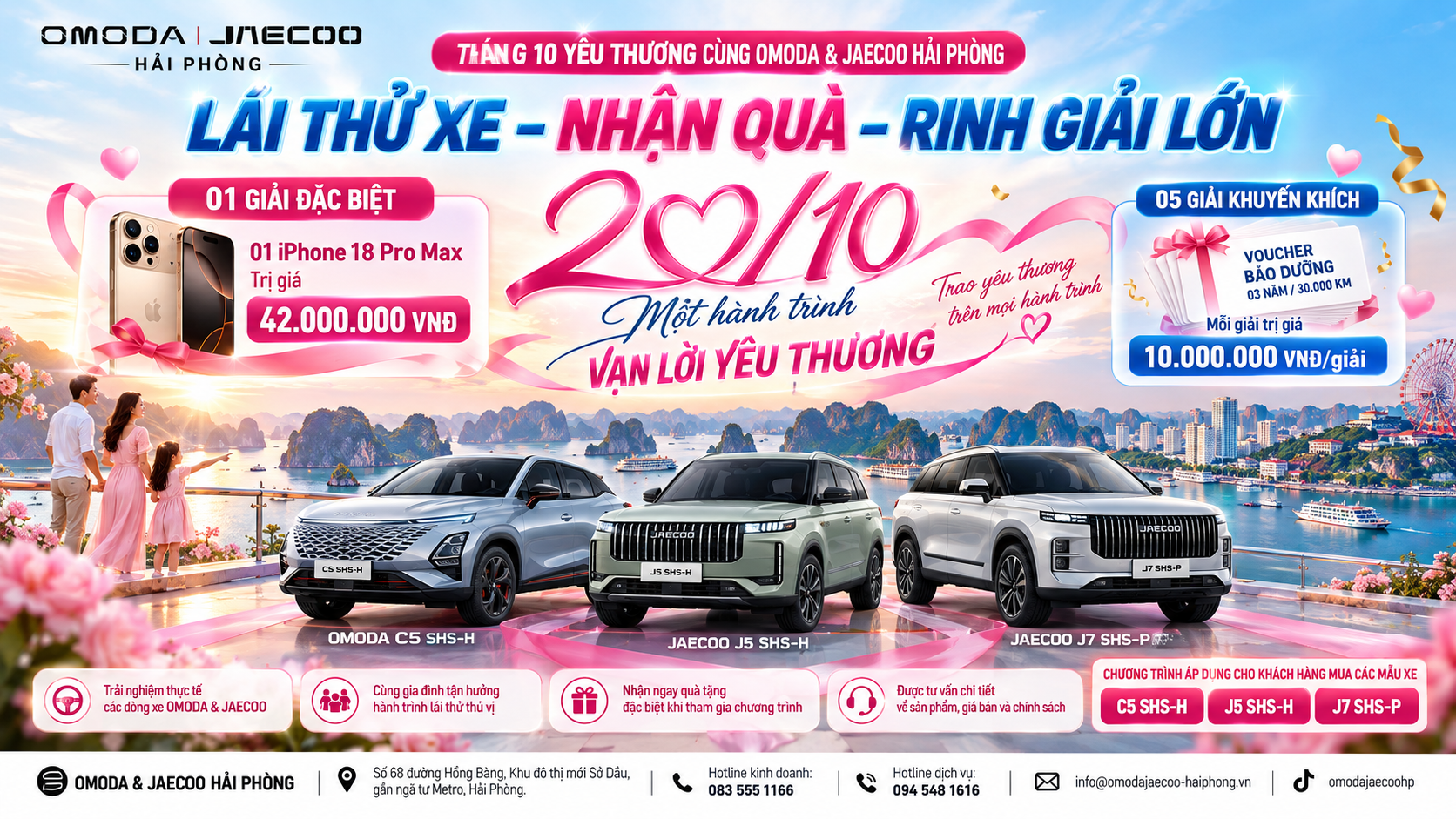 THÁNG 10 YÊU THƯƠNG CÙNG OMODA & JAECOO HẢI PHÒNG – LÁI THỬ XE, NHẬN QUÀ, RINH GIẢI LỚN